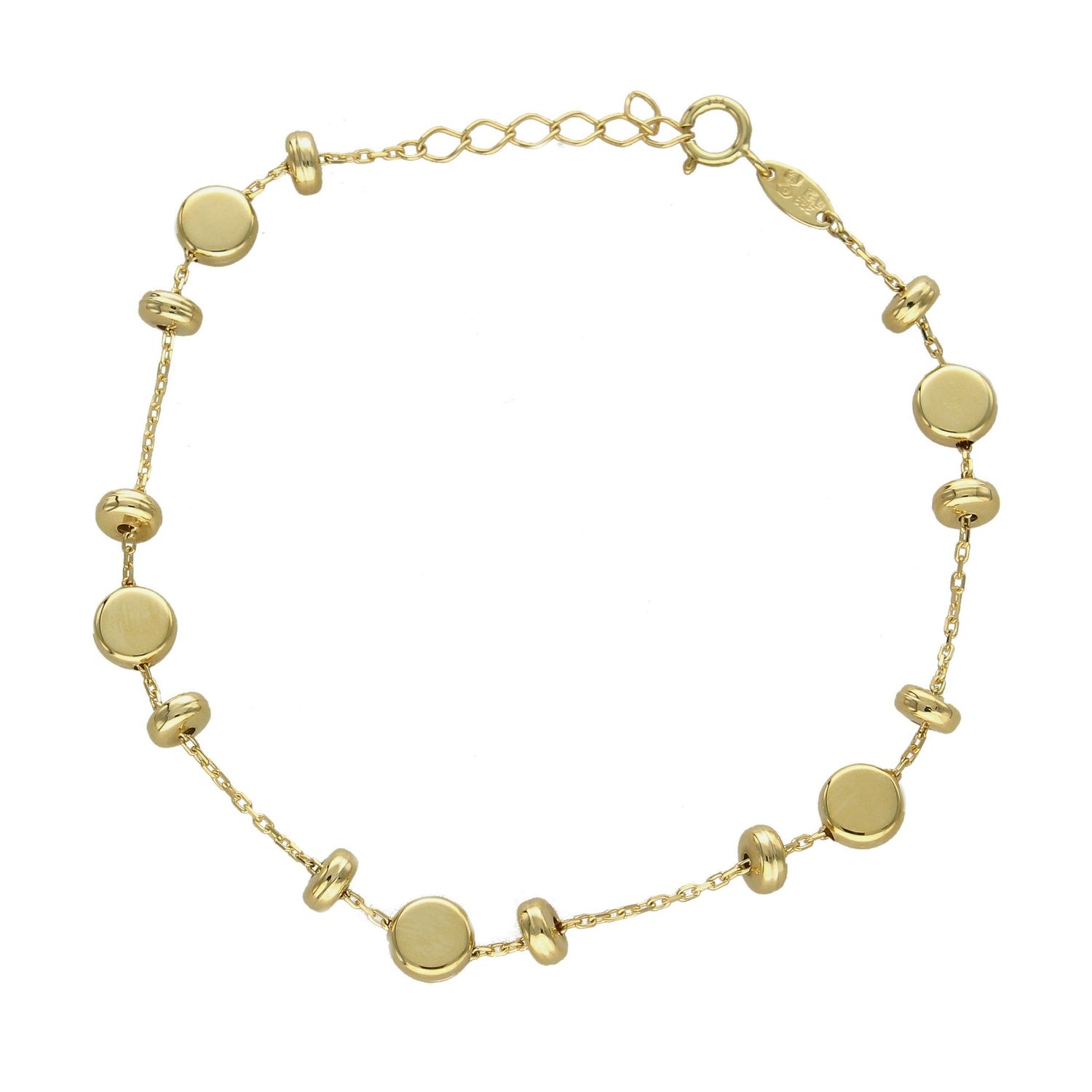 Złota bransoletka celebrytka gładkie kółka BR 4233.jpg